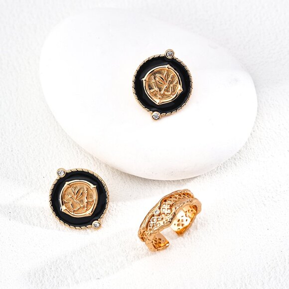 Wide Silver & Gold Abstract Ring S925 - Picture 4 of 5